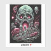 Zombie Creatures Sci-fi Horror Art Sticker (Vel)