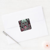 Zombie Creatures Sci-fi Horror Art Vierkante Sticker (Envelop)