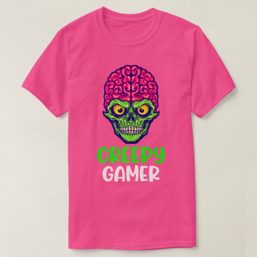 Zombie Creepy Gamer Halloween Video Game Skeleton T-shirt (Design voorkant)