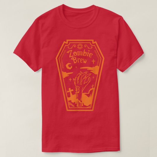 Zombie Crew Coffin Happy Scary Halloween Night Gho T-shirt (Design voorkant)