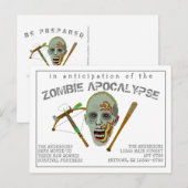 Zombie Crossbow Bat | Nieuw adres verplaatsen Funn Aankondigingskaart (Voorkant / Achterkant)