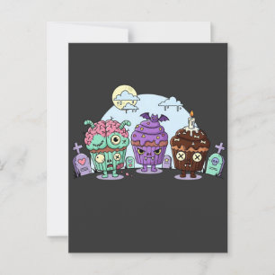 Zombie Cupcake Halloween Briefkaart
