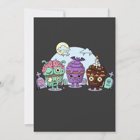 Zombie Cupcake Halloween Kaart (Voorkant)