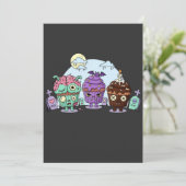 Zombie Cupcake Halloween Kaart (Staand voorkant)