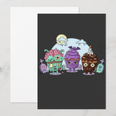 Zombie Cupcake Halloween Kaart (Voorkant / Achterkant)