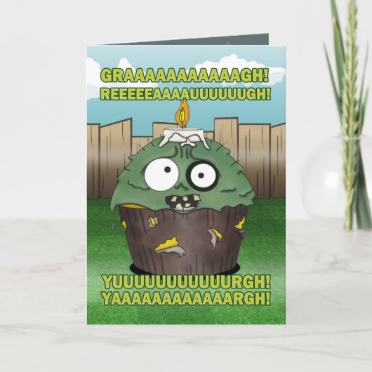 Zombie Cupcake Verjaardag #1 Kaart (Voorkant)