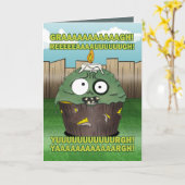 Zombie Cupcake Verjaardag #1 Kaart (Gele Bloem)