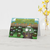 Zombie Cupcake Verjaardag #2 Kaart (Gele Bloem)