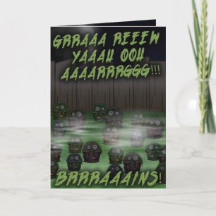 Zombie Cupcake Verjaardag #4 Kaart