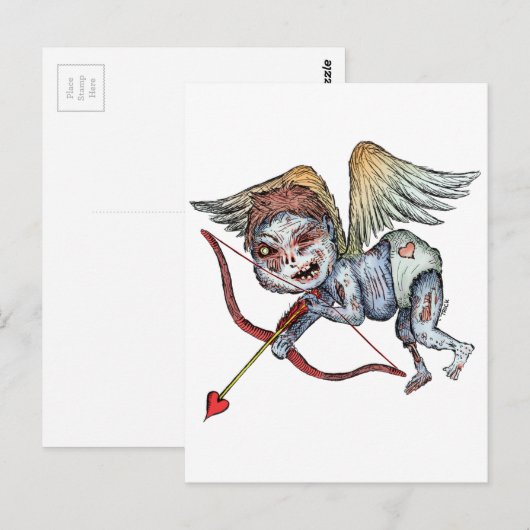 Zombie Cupid Briefkaart (Voorkant / Achterkant)