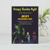 Zombie Custom Trick or treat Verjaardagsfeestje Kaart (Staand voorkant)