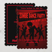 Zombie Dance Party Black & Oranje Kaart (Voorkant / Achterkant)