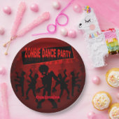 Zombie Dance Party Black & Oranje Papieren Bordje (Feest)