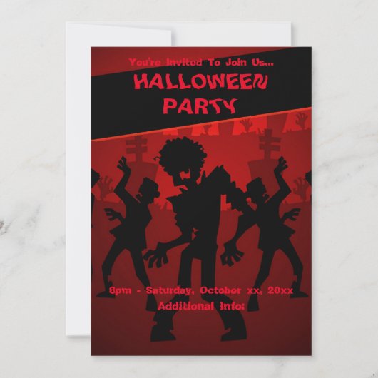 Zombie Dance Party Halloween Kaart (Voorkant)