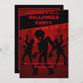 Zombie Dance Party Halloween Kaart (Voorkant / Achterkant)