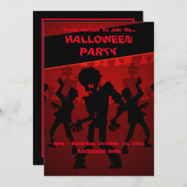Zombie Dance Party Halloween Kaart