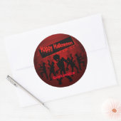 Zombie Dance Party Happy Halloween Ronde Sticker (Envelop)