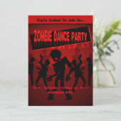Zombie Dance Party Sinaasappel Kaart (Staand voorkant)