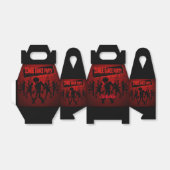 Zombie Dance Party Zwart & Sinaasappel Gable Bedankdoosjes (Uitgevouwen)