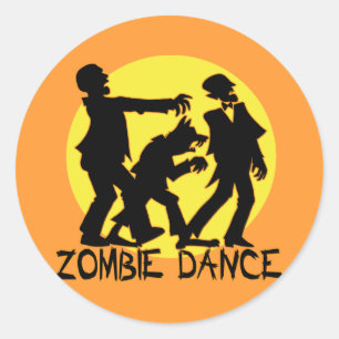 Zombie Dance Stickers/Envelope Seals Ronde Sticker