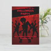 Zombie Dans Party Halloween Sinaasappel Kaart (Staand voorkant)