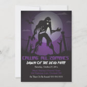 Zombie Dawn of the Dead Halloween Party Invitation Kaart (Voorkant)