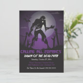 Zombie Dawn of the Dead Halloween Party Invitation Kaart (Staand voorkant)