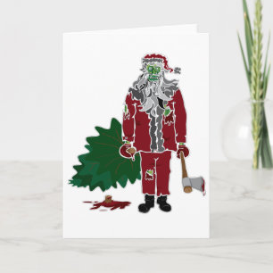 Zombie de Kerstman Feestdagen Kaart