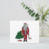 Zombie de Kerstman Feestdagenkaart (Staand voorkant)