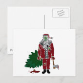 Zombie de Kerstman Feestdagenkaart (Voorkant / Achterkant)
