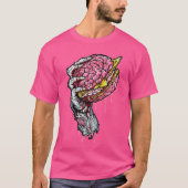 Zombie Dead Brain Hamburger Halloween Horror Humor T-shirt (Voorkant)