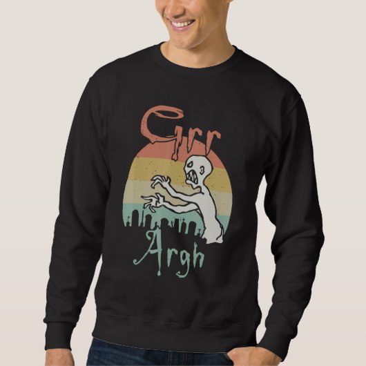 Zombie Dead Mummy Grr Argh Halloween Retro Trui (Voorkant)