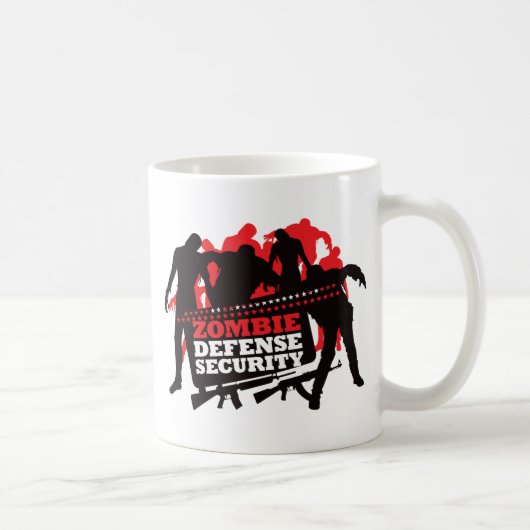 Zombie Defense Security - zwart en rood Koffiemok (Rechts)