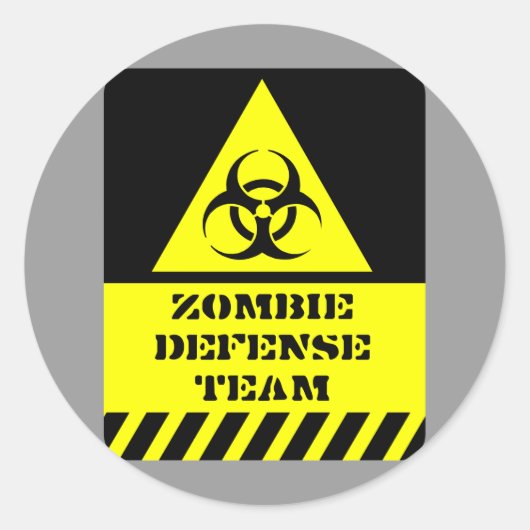 Zombie Defense Team Ronde Sticker (Voorkant)