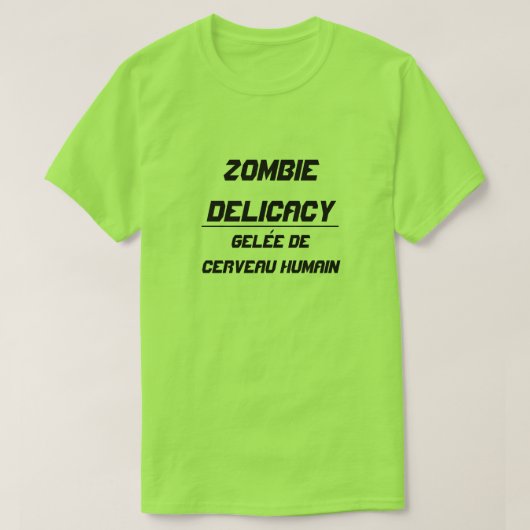Zombie Delicacy Human brain jelly T-shirt (Design voorkant)