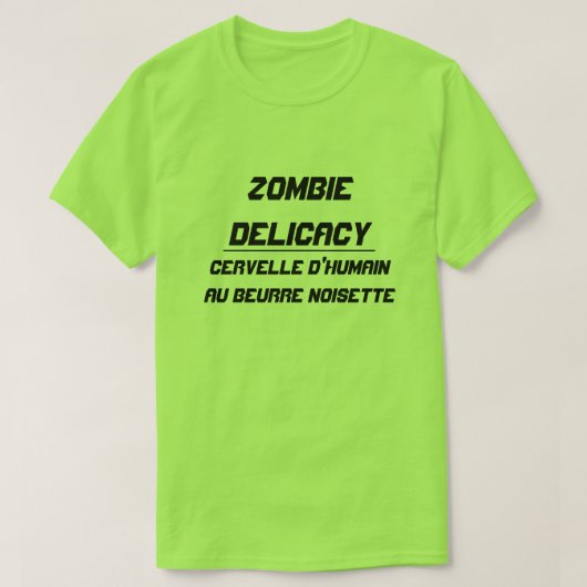 Zombie Delicacy Menselijk brein met bruine boter T-shirt (Design voorkant)