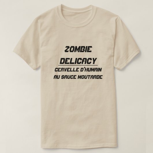 Zombie Delicacy Menselijk brein met mosterdsaus T-shirt (Design voorkant)