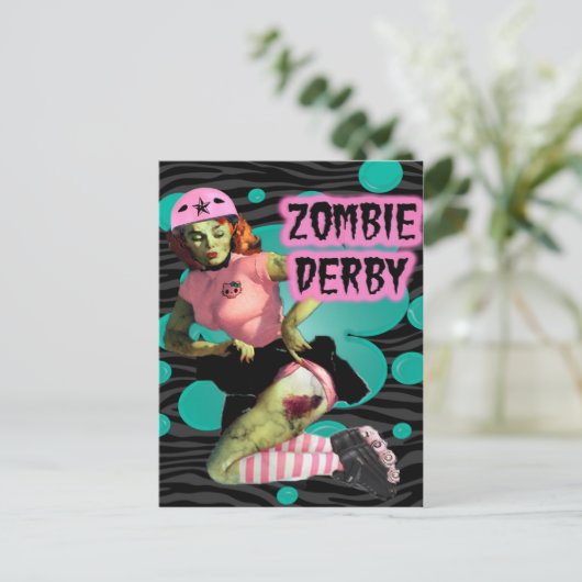 Zombie Derby Briefkaart (Staand voorkant)