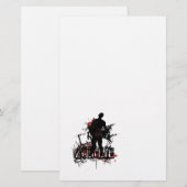 Zombie-design in zwart-wit en rood briefpapier (Voorkant / Achterkant)