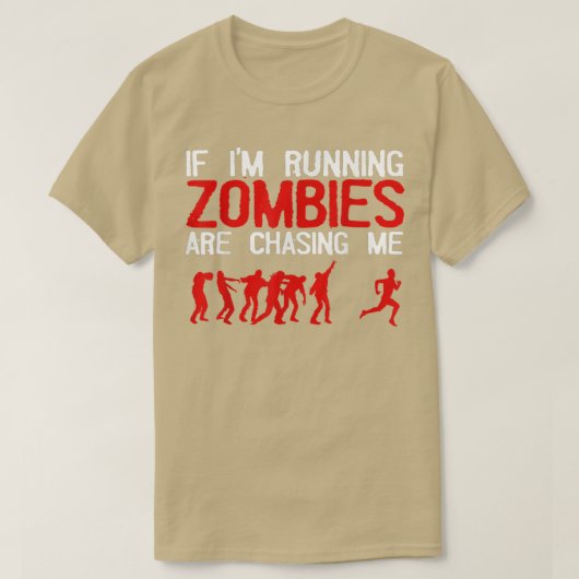 Zombie die design voor mannen Halloween Funn runt T-shirt (Design voorkant)