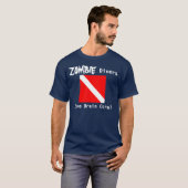 Zombie Divers Love Brain Coral (donker) T-shirt (Voorkant volledig)