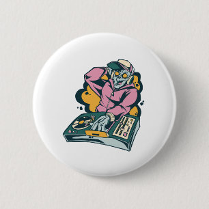 Zombie DJ-cadeau voor muzikant Meloman-liefhebbers Ronde Button 5,7 Cm