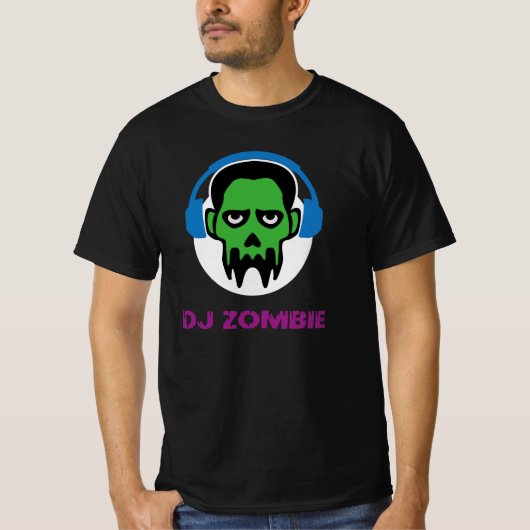 Zombie DJ Horror Hoofdtelefoon T-shirt (Voorkant)