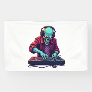 Zombie DJ - Muziekfestival Halloween T-shirt Spandoek