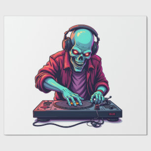 Zombie DJ � Muziekgala Halloween T-shirt Cadeaupapier
