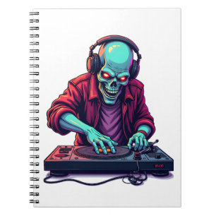 Zombie DJ � Muziekgala Halloween T-shirt Notitieboek