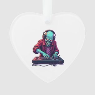 Zombie DJ � Muziekgestival Halloween T-shirt Ornament