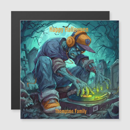 Zombie DJ Rave Halloween-feeststemming (Voorkant / Achterkant)