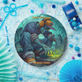 Zombie DJ Rave Halloween Party Vibes Papieren Bordje (Feest)