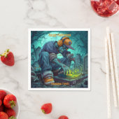 Zombie DJ Rave Halloween Party Vibes Servet (Insitu)